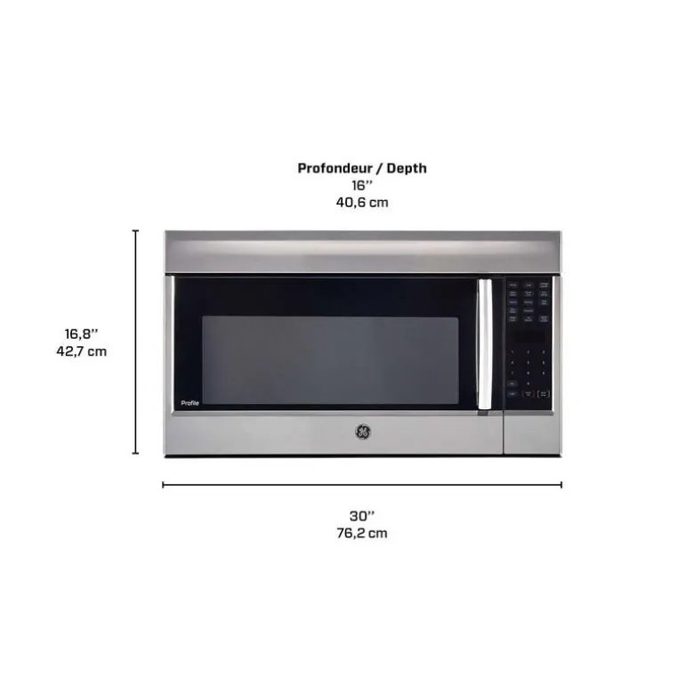 GE Profile 1.8 Cu Ft Microwave/Hood, Stainless Steel, 400 - PVM1899SJC
