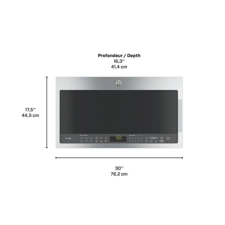 GE Profile 2.1 Cu Ft Microwave/Hood, Stainless Steel, 400 - PVM2188SJC
