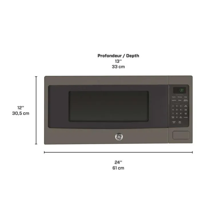 GE Profile 1.1 Cu Ft Microwave Slate 24" PEM10SLFC