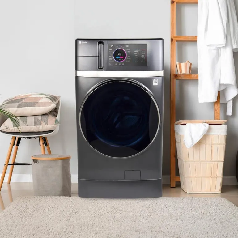 GE Profile 2 in 1 Dryer Washer, Carbon Graphite, 28", Front-Load - PFQ97HSPVDS