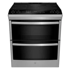 GE Profile 30 In Double Slide-In Range Stainless Steel 30" Electric Glass-Ceramic - PCS980YMFS
