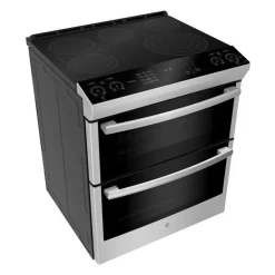 GE Profile 30 In Double Slide-In Range Stainless Steel 30" Electric Glass-Ceramic - PCS980YMFS