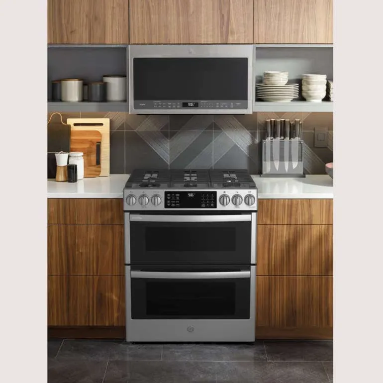 GE Profile Double Oven Range Stainless Steel 30" Gaz Gas - PCGS960YPFS