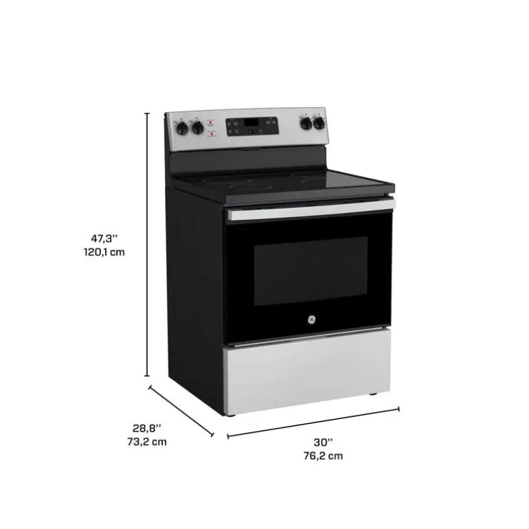 GE Range Stainless Steel 30" Electric Glass-Ceramic - JCBS630SVSS
