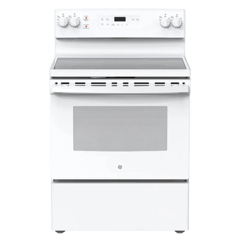 GE Range White 30" Electric Glass-Ceramic - JCB630DKWW