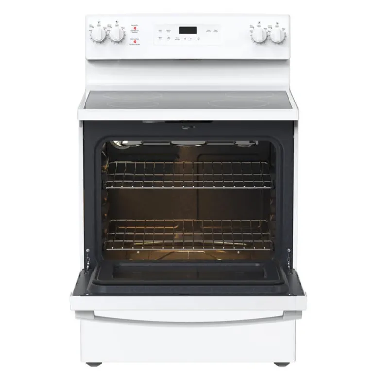 GE Range White 30" Electric Glass-Ceramic - JCB630DKWW