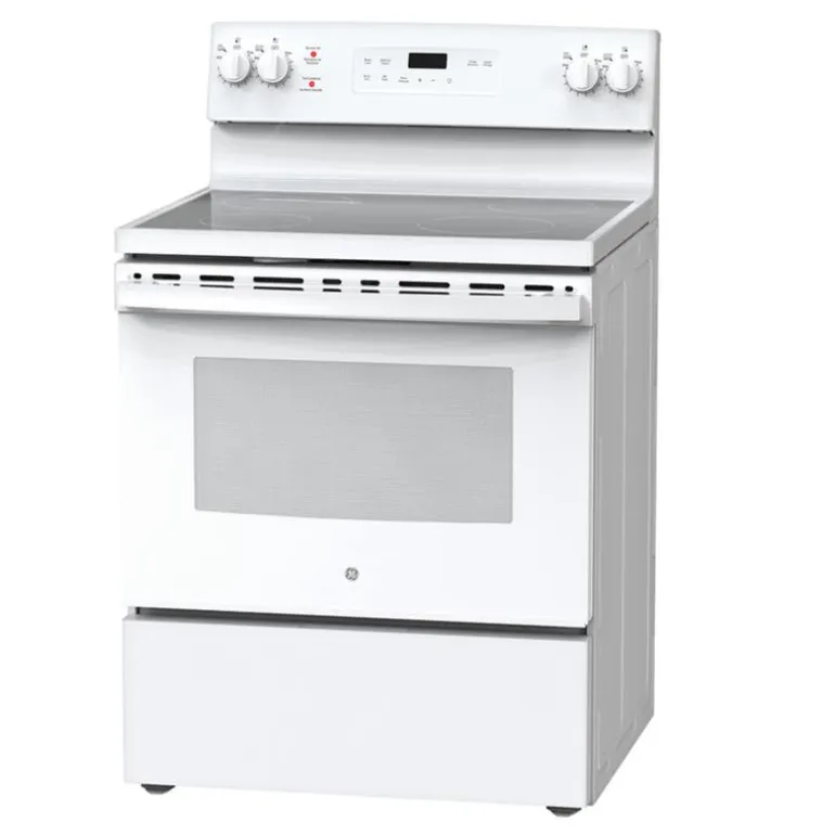 GE Range White 30" Electric Glass-Ceramic - JCB630DKWW