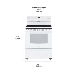 GE Range White 30" Electric Glass-Ceramic - JCBS630DKWW