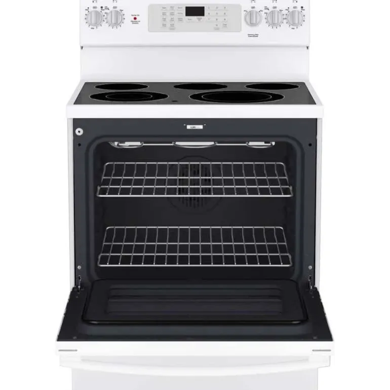 GE Range White 30" Electric Glass-Ceramic - JCB840DVWW