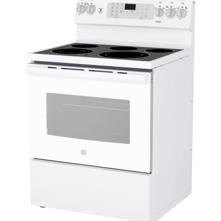 GE Range White 30" Electric Glass-Ceramic - JCB840DVWW