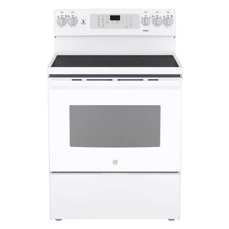GE Range White 30" Electric Glass-Ceramic - JCB840DVWW