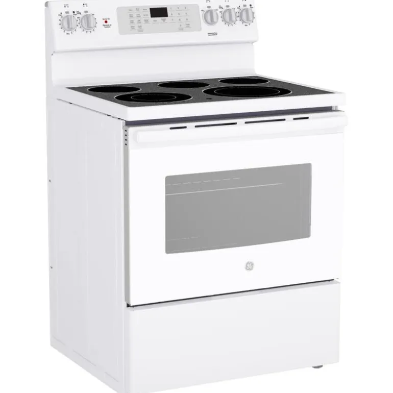 GE Range White 30" Electric Glass-Ceramic - JCB840DVWW