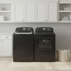 GE Washer & Dryer Kit, Black, Top-Load - GTW-GTD68