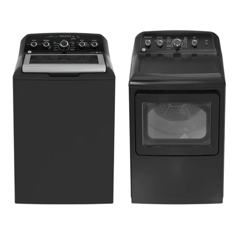 GE Washer & Dryer Kit, Black, Top-Load - GTW-GTD49