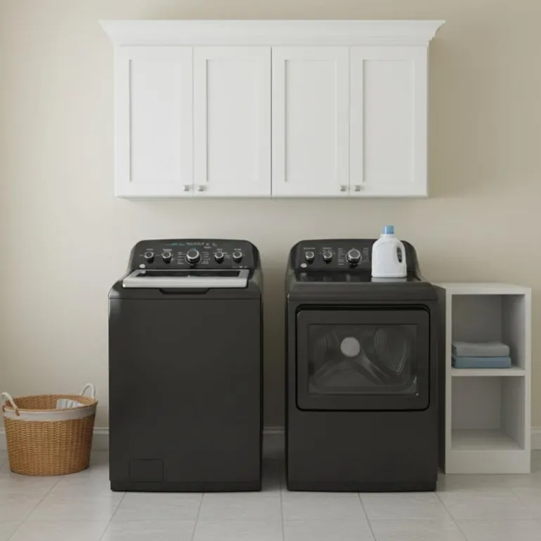 GE Washer & Dryer Kit, Black, Top-Load - GTW-GTD49