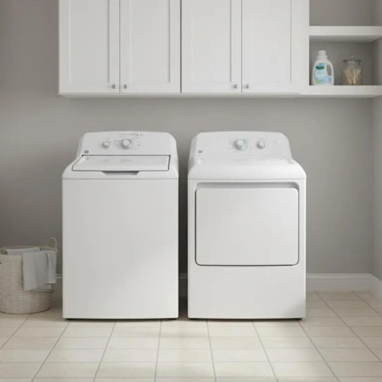 GE Washer & Dryer Kit, White, Top-Load - GTW-GTD32