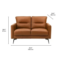 Genuine Full Leather Loveseat