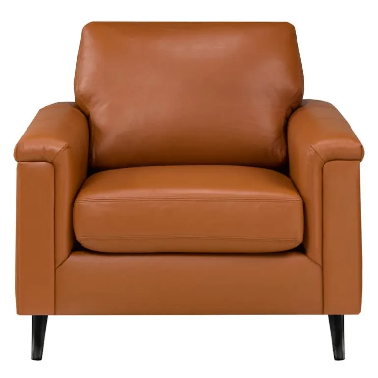 Genuine Leather Armchair - Cognac