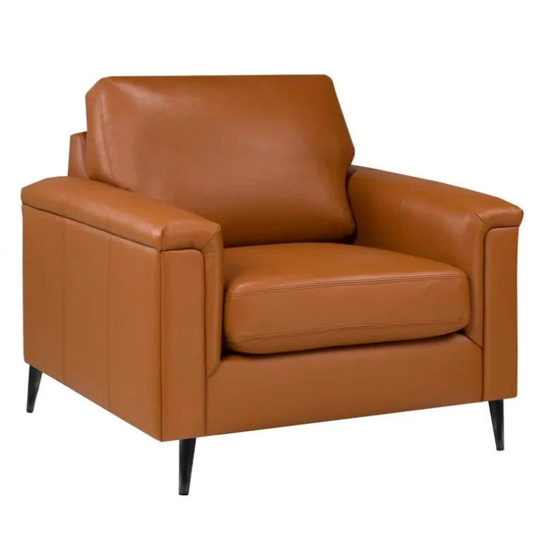 Genuine Leather Armchair - Cognac