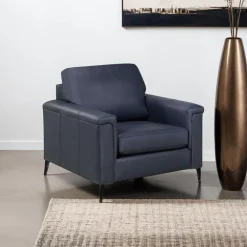 Genuine Leather Armchair - Blue