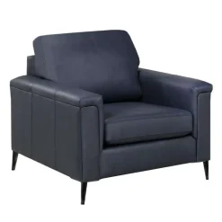 Genuine Leather Armchair - Blue