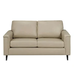 Genuine Leather Loveseat - Beige