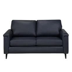 Genuine Leather Loveseat - Blue