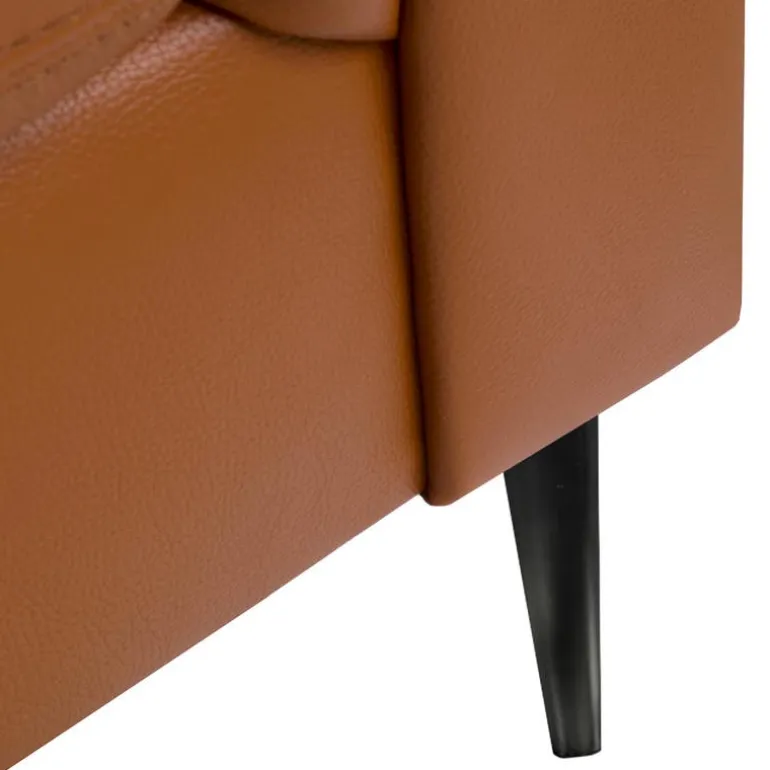 Genuine Leather Loveseat - Cognac