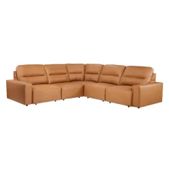 Genuine Leather Modular Sectional with Power Sliding Seats - 5 pcs