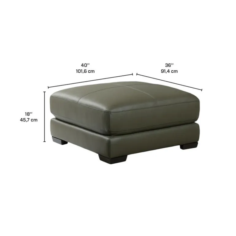 Genuine Leather Ottoman