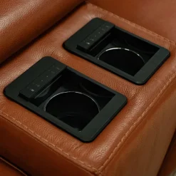 Genuine Leather Power Modular Reclining Sectional with Adjustable Headrests – 6 pcs