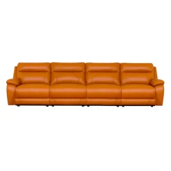 Genuine Leather Power Modular Reclining Sofa - 4 pcs