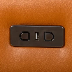 Genuine Leather Power Modular Reclining Sofa with Console - 4 pcs