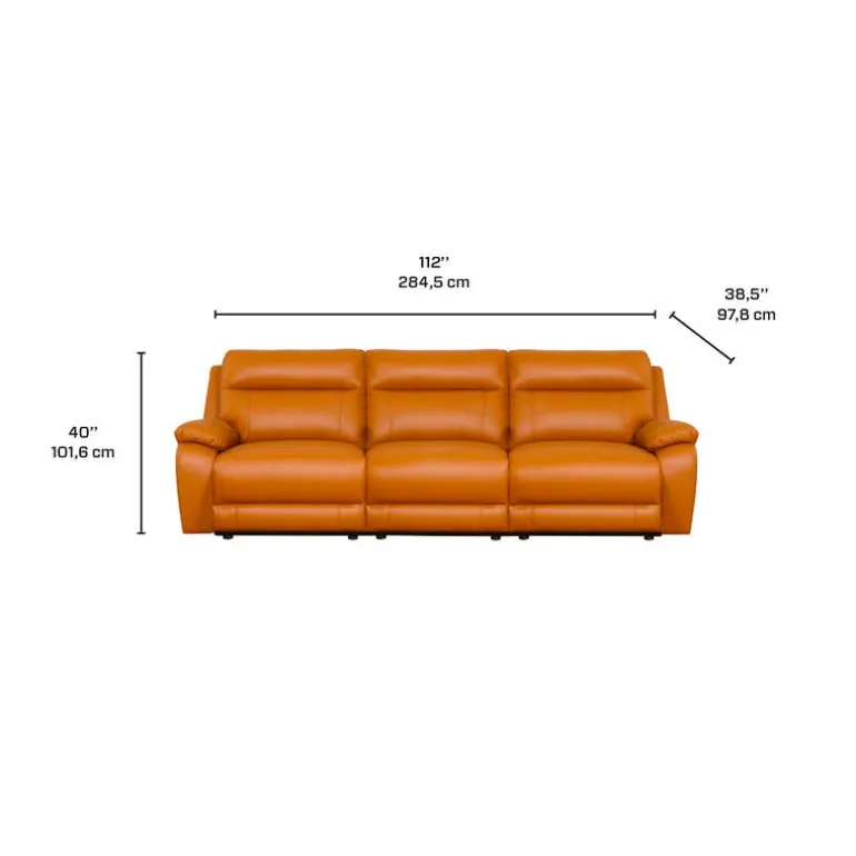 Genuine Leather Power Modular Reclining Sofa - 3 pcs