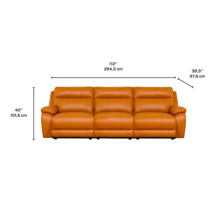 Genuine Leather Power Modular Reclining Sofa - 3 pcs