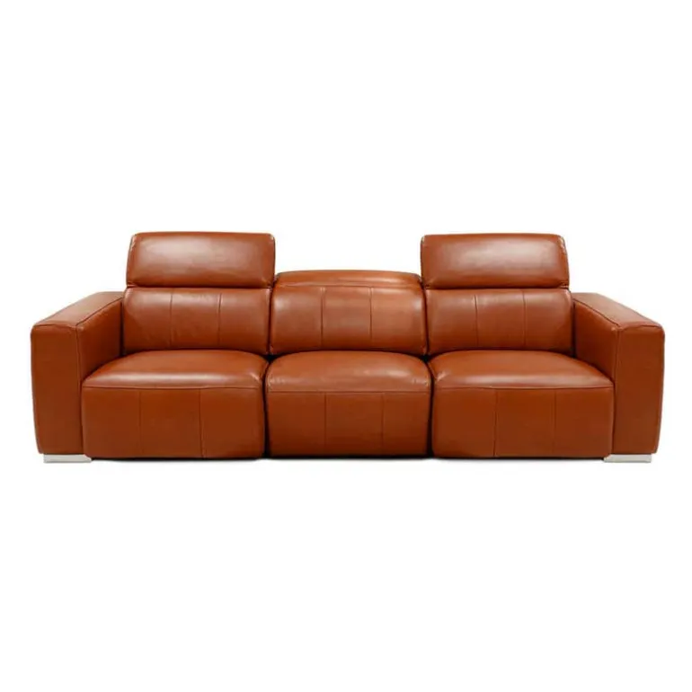Genuine Leather Power Modular Reclining Sofa with Adjustable Headrests – 3 pcs