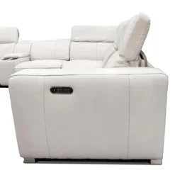 Genuine Leather Power Modular Reclining Sofa with Adjustable Headrests – 3 pcs