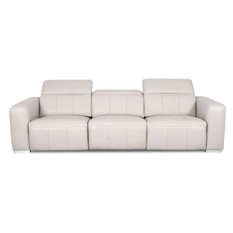 Genuine Leather Power Modular Reclining Sofa with Adjustable Headrests – 3 pcs