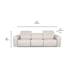 Genuine Leather Power Modular Reclining Sofa with Adjustable Headrests – 3 pcs