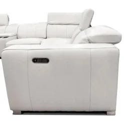 Genuine Leather Power Modular Reclining Sectional with Adjustable Headrests – 6 pcs