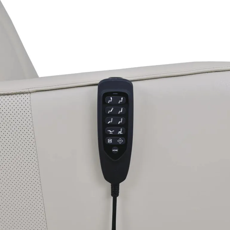 Genuine Leather Power Recliner and Swivel Chair with 4 Motors, Massage, Built-In Speakers, and LED Lighting