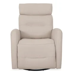 Genuine Leather Power Recliner - Beige