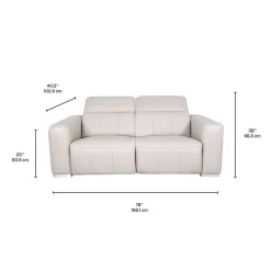 Genuine Leather Power Reclining Modular Loveseat with Adjustable Headrests – 2 pcs