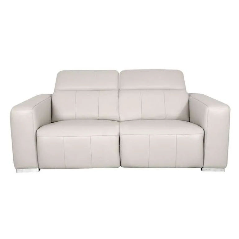 Genuine Leather Power Reclining Modular Loveseat with Adjustable Headrests – 2 pcs