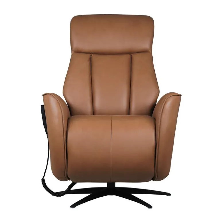 Genuine Leather Power Recliner and Swivel Chair with 4 Motors, Massage, Built-In Speakers, and LED Lighting