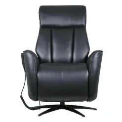 Genuine Leather Power Recliner and Swivel Chair with 4 Motors, Massage, Built-In Speakers, and LED Lighting