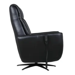 Genuine Leather Power Recliner and Swivel Chair with 4 Motors, Massage, Built-In Speakers, and LED Lighting