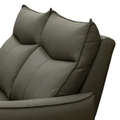 Genuine Leather Power Reclining Loveseat with 3 Motors - Headrest, Footrest & Lumbar Support