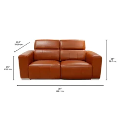 Genuine Leather Power Reclining Modular Loveseat with Adjustable Headrests – 2 pcs