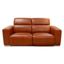 Genuine Leather Power Reclining Modular Loveseat with Adjustable Headrests – 2 pcs